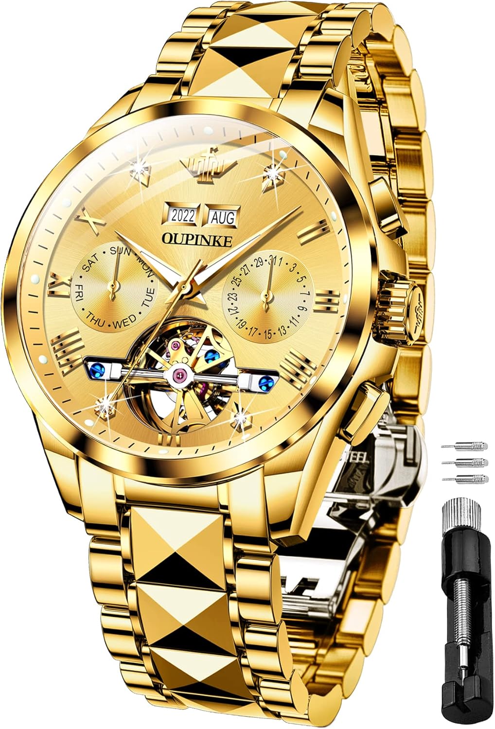 OUPINKE Luxury Tungsten Watch - Luminous & Waterproof