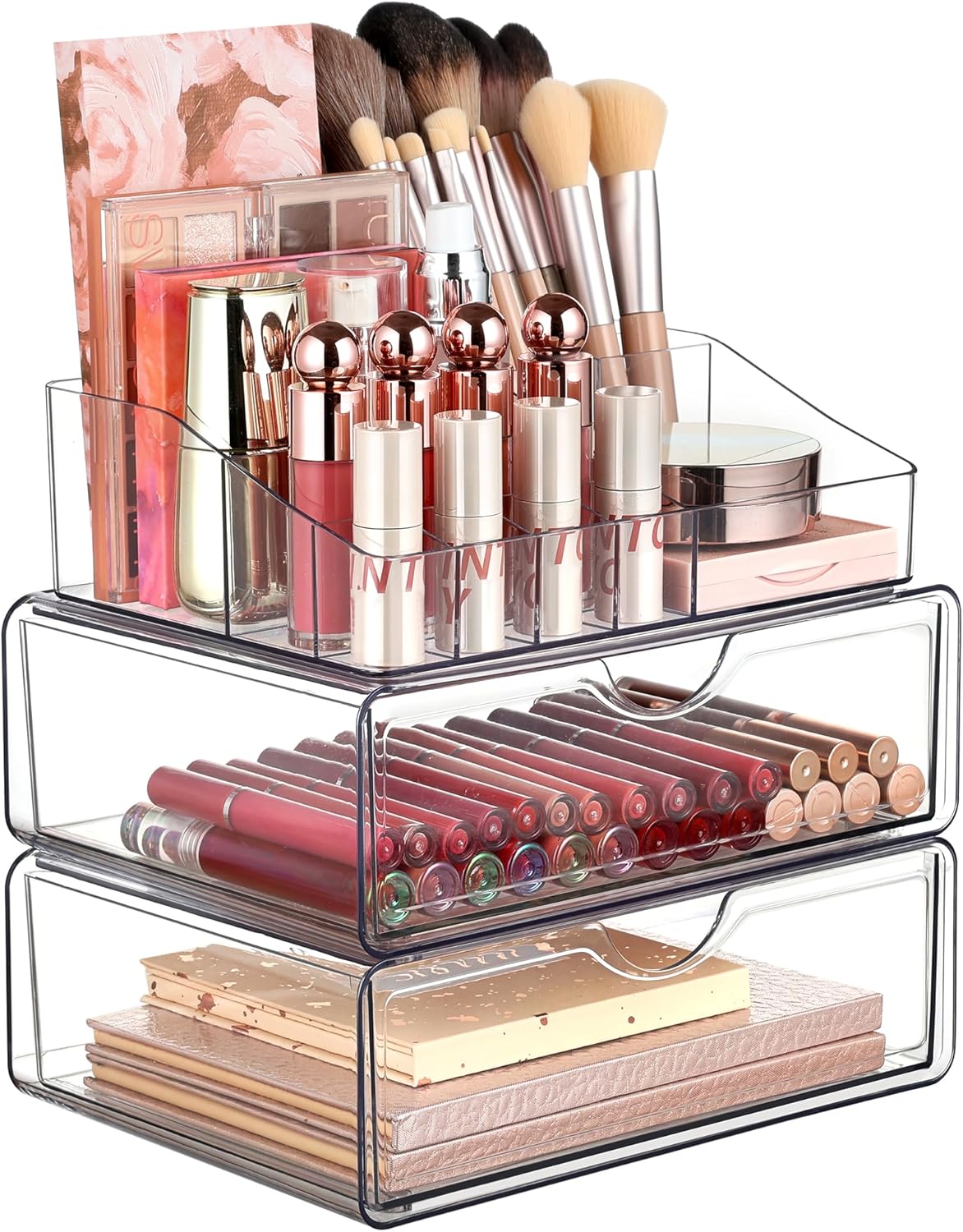 Clear Makeup Organizer with Drawer - Beauty Storage Solution