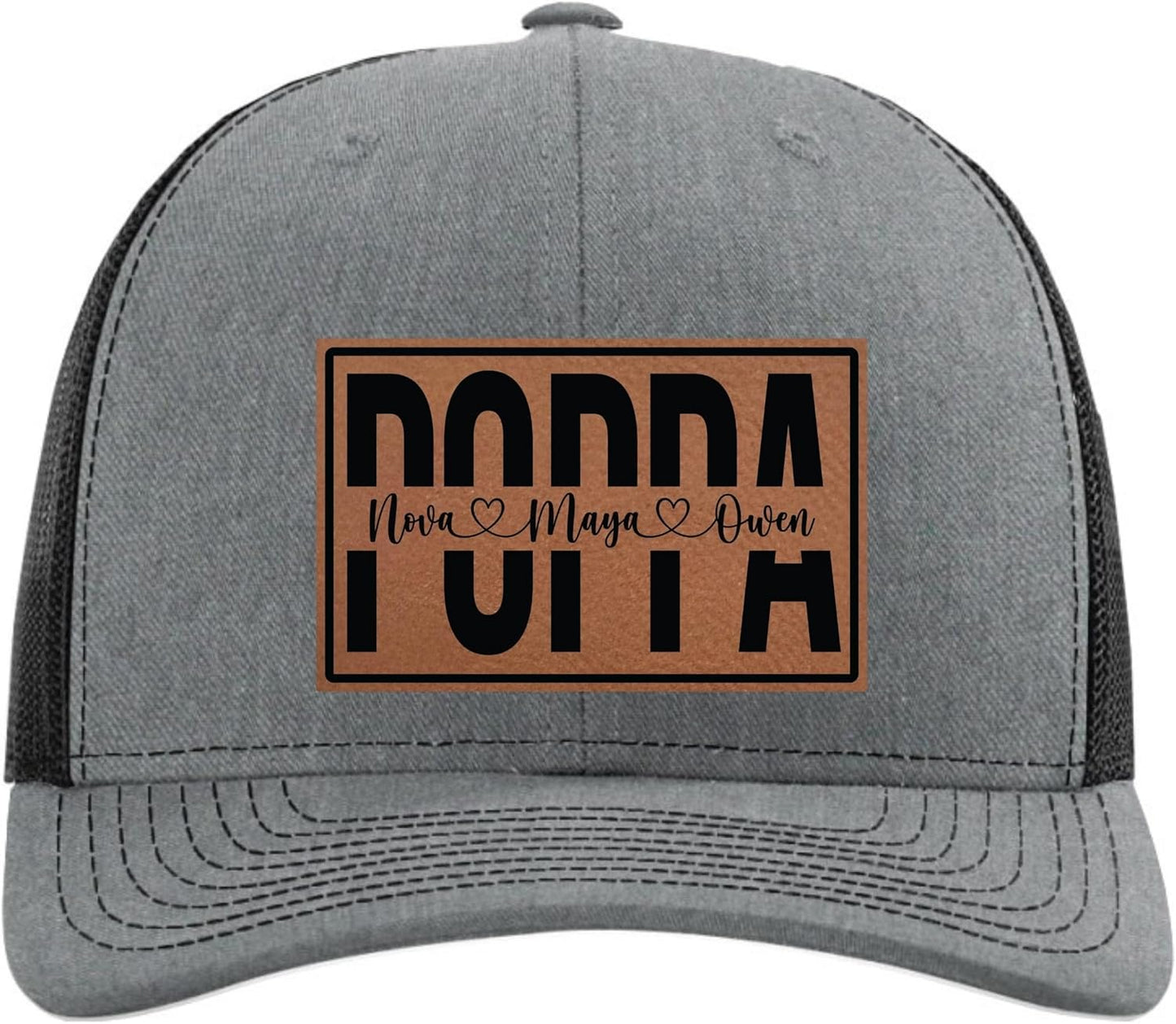 Personalized Fathers Day Hats Customized for Grandpa from Grandkids