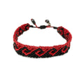 Wave Bracelet for Men in Black and Red - Hand Knotted Macrame