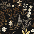 Vintage Leaf Wallpaper Peel and Stick Gold Leaf Contact Paper - Black