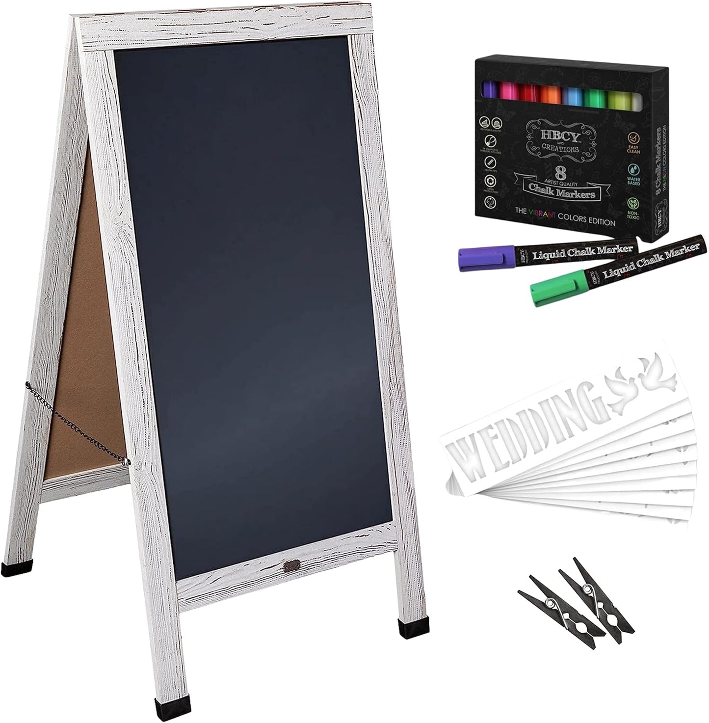 Double-Sided Magnetic A-Frame Chalkboard for Versatile Use