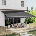 13 ft x 8 ft Retractable Patio Awning - Waterproof Sun Shade