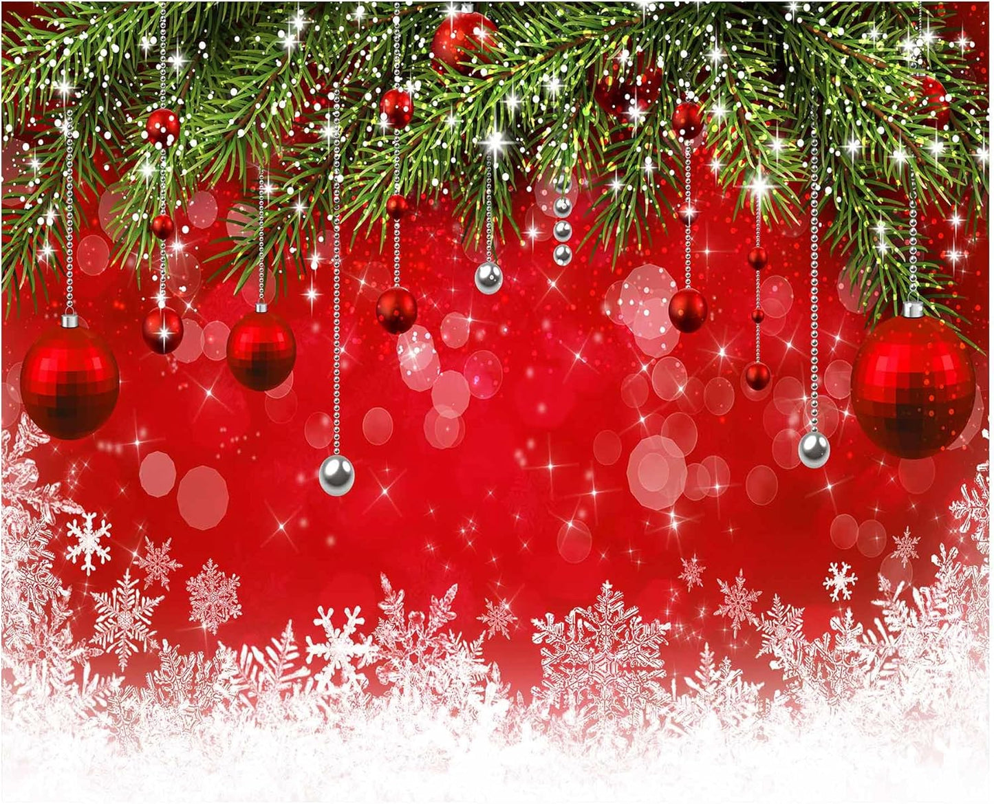 Allenjoy 10x8ft Snowflake Christmas Backdrop for Winter Events