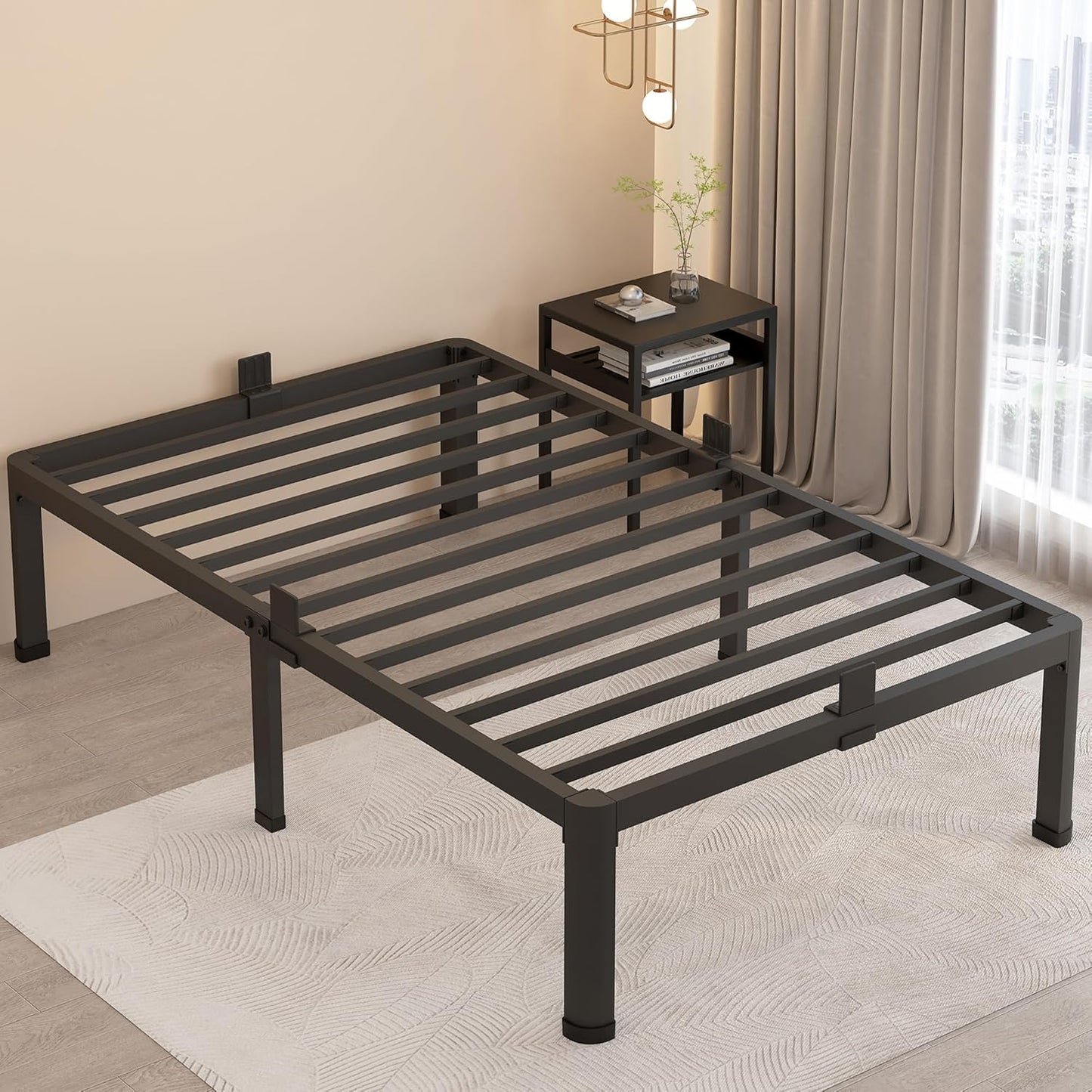 MAF 18 Inch Twin Bed Frame with Heavy Duty Metal Support