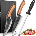 3PCS Hand Forged Japanese Chef Knife Set for Cooking and BBQ