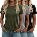 Huukeay Women's Cotton T Shirts 3 Pack Casual Summer Tops
