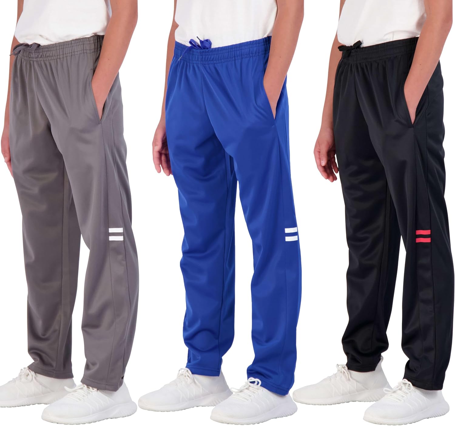 Boys' Tricot Open Bottom Fleece-Lined Sweatpants with Pockets