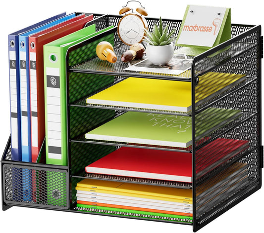 5-Tier Desk Organizer with File Holder - Efficient Office Storage