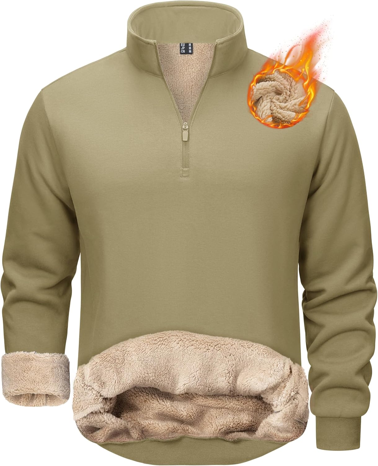 TACVASEN Men's Quarter Zip Fleece Pullover for Winter Warmth
