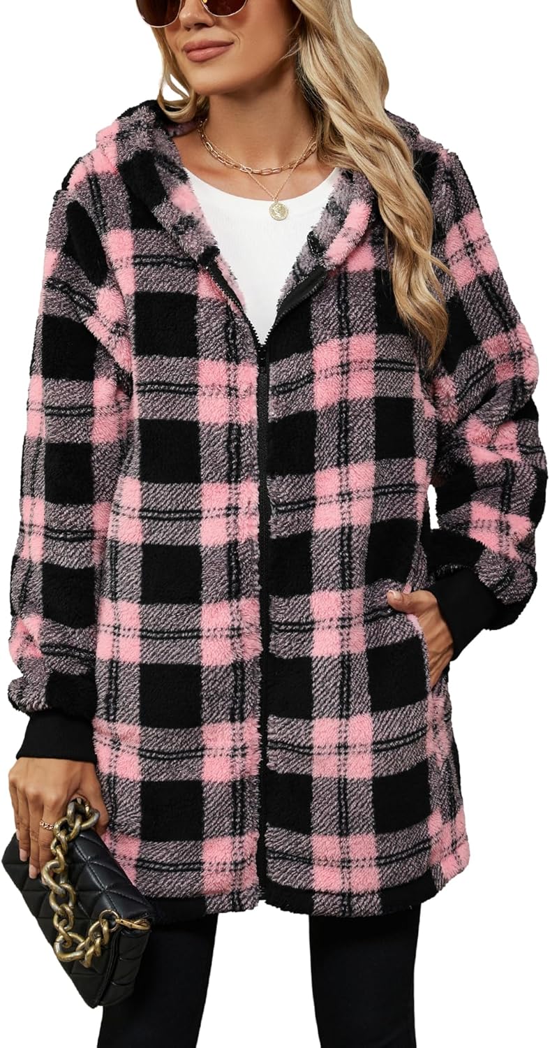 Yanekop Womens Oversized Sherpa Jacket for Cozy Winter Wear