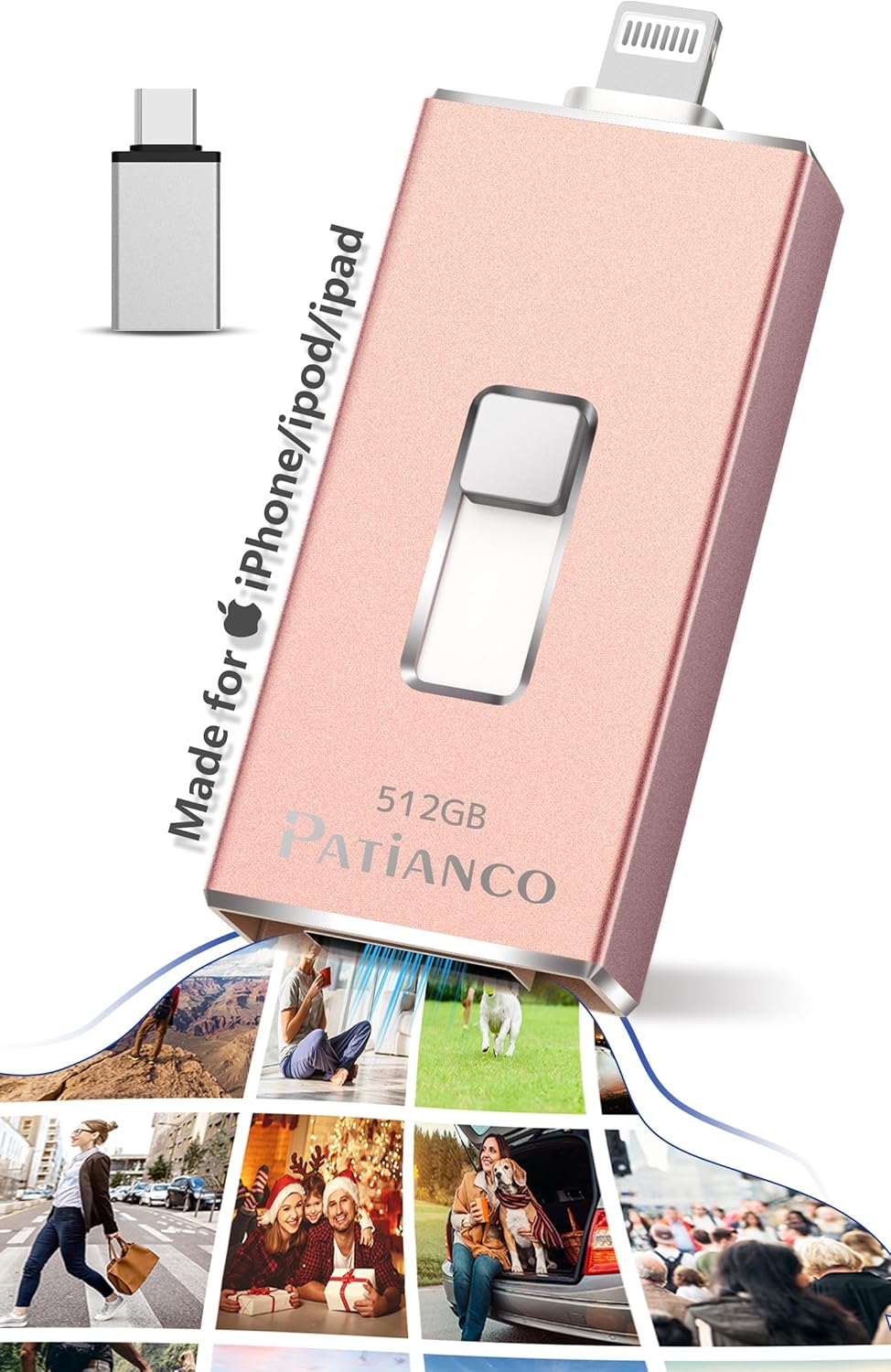 512GB Patianco Photo Stick - Apple MFi Certified