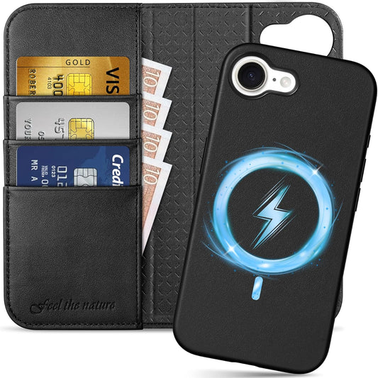 SHIELDON Wallet Case for iPhone 16e 2025 - Genuine Leather