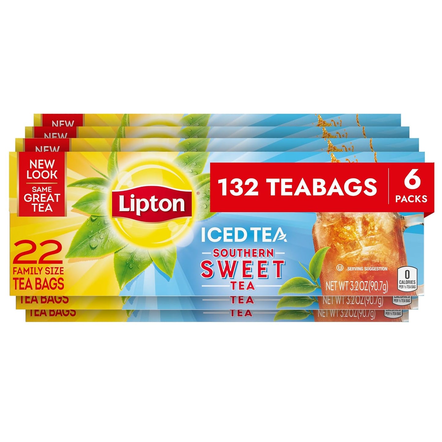 Lipton Family-Sized Black Iced Tea Bags for Sweet Refreshment
