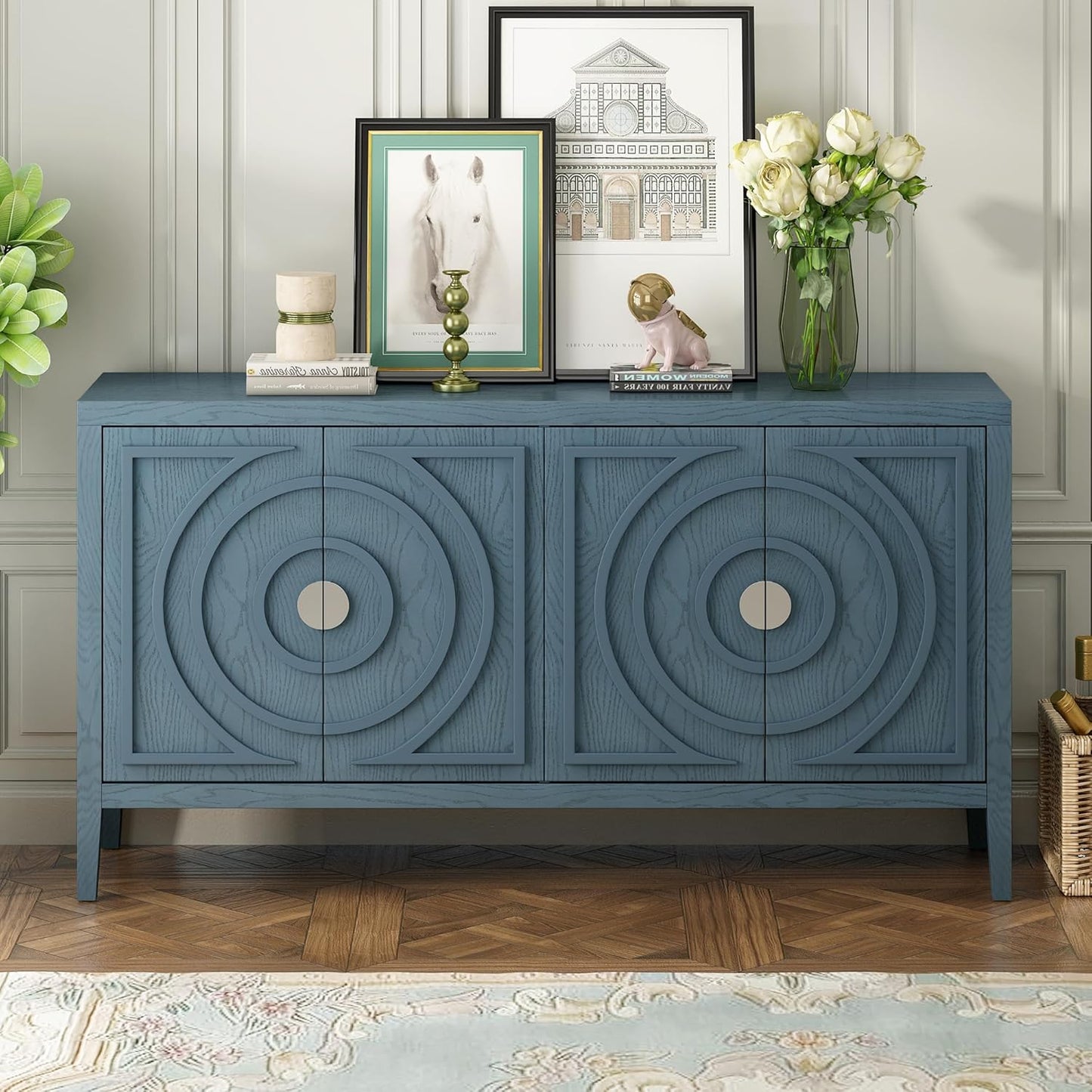 Merax Rustic Blue Buffet - Stylish Storage Solution