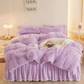 Fluffy Lavender Comforter Cover Twin Set - Cozy Faux Fur Bedding