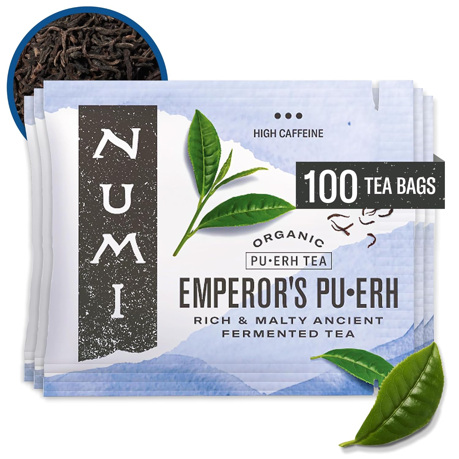 Numi Organic Emperor's Pu-erh Tea Bags for Bold Flavor and Energy