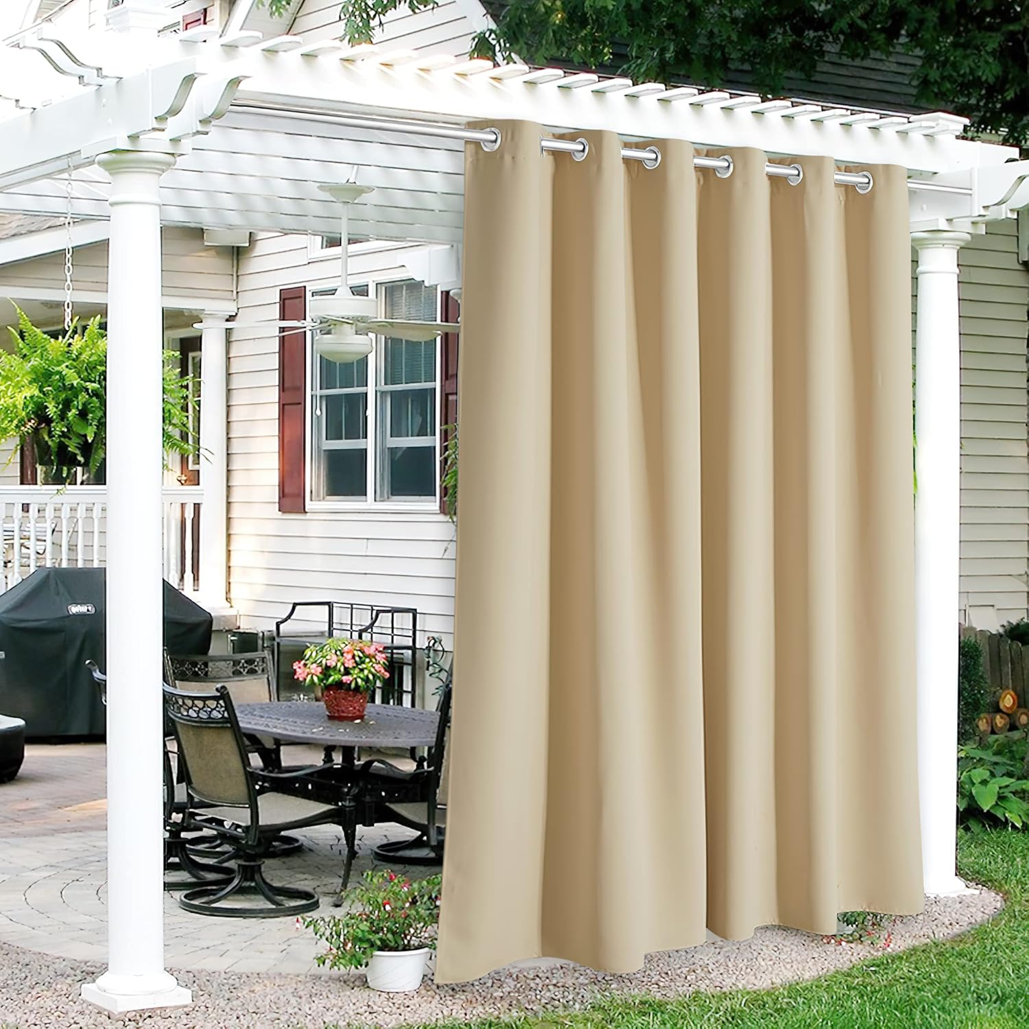 RYB HOME Outdoor Curtains 108 inches Long for Privacy and Style