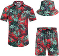 Men's Flower Hawaiian Shirt and Shorts Set - Lightweight Holiday Sets
