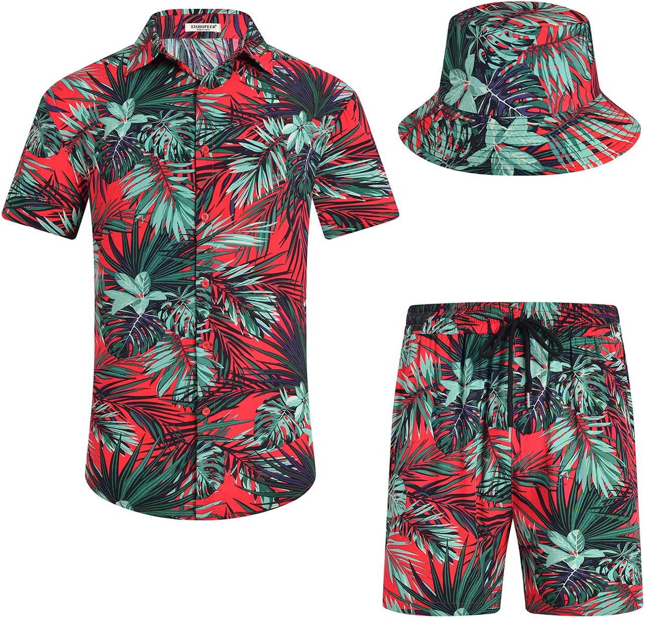 EISHOPEER Men's Flower Hawaiian Sets for Summer Fun and Style