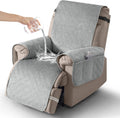 Timeles Velvet Recliner Chair Cover for Pets & Dogs, Light Gray