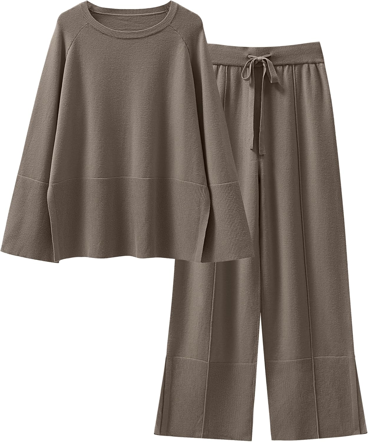 Oversized Knit Sweater Set and Wide Leg Pant for Cozy Style