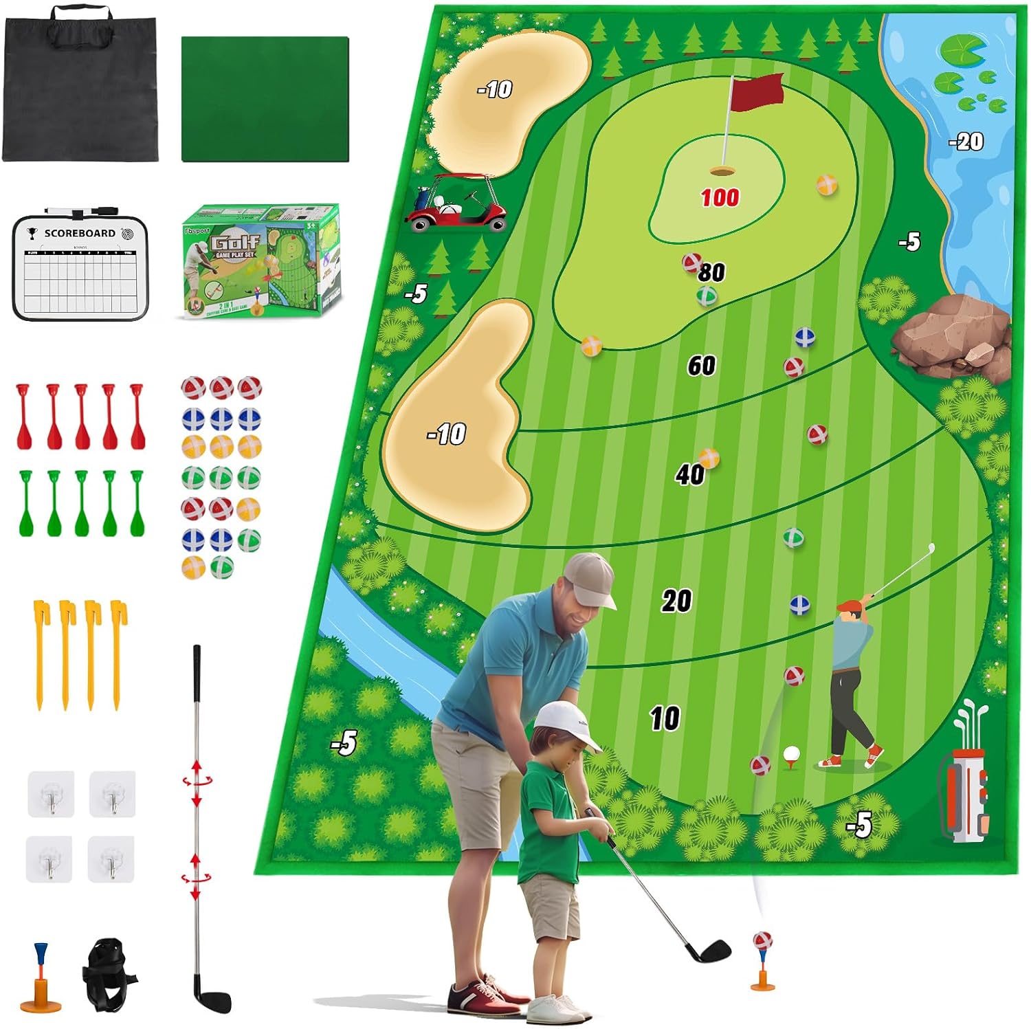 Premium Golf Chipping Mat Set - Indoor/Outdoor Fun!