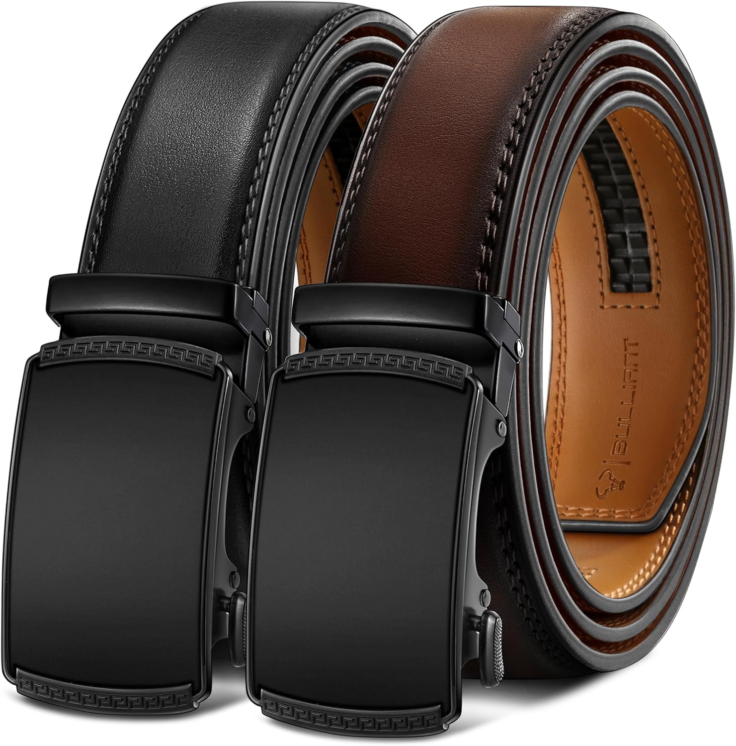 BULLIANT Men Belts 2 Pack Adjustable Ratchet Sliding Belts