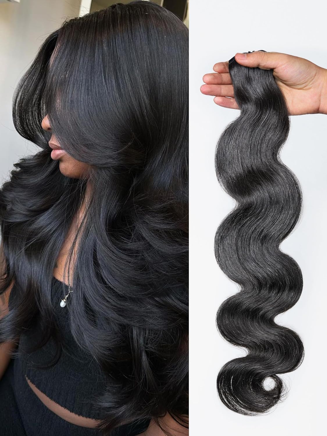 LUVME Body Wave Clip in Hair Extensions for Effortless Style
