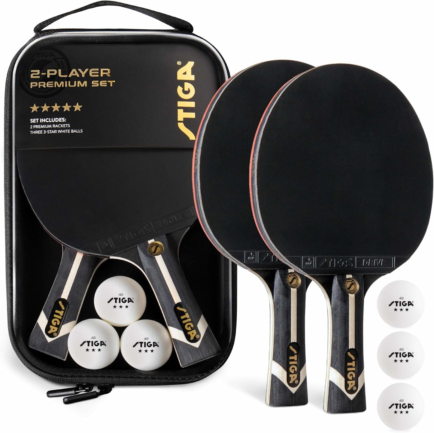 STIGA Premium 2-Player Table Tennis Set with Paddles and Balls