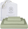 Twin XL Cotton Sheets Set 600 TC - Sage Green Sateen Bedding