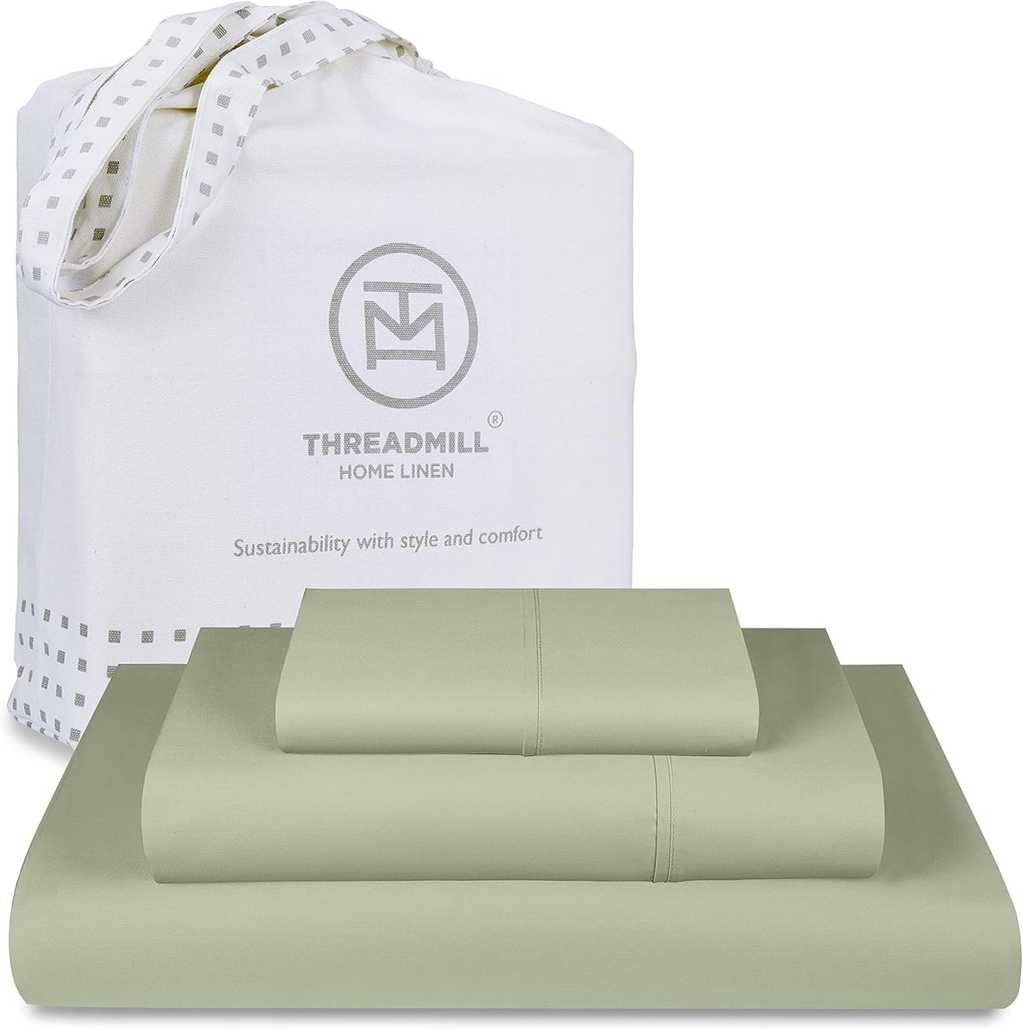 Threadmill 100% Cotton Twin XL Sheets Set with Deep Pockets