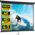 72 in 4:3 HD Manual Pull-Down Projection Screen - Portable
