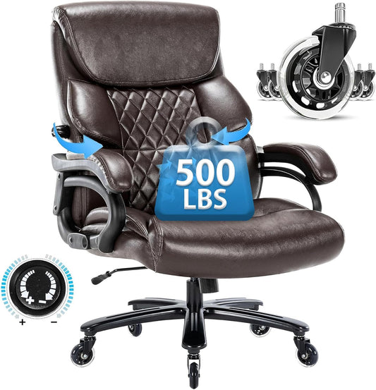 500 LB Big & Tall Office Chair: Sturdy & Stylish Lumbar Support