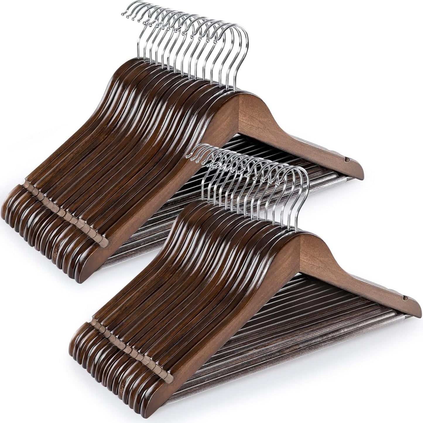 TOPIA HANGER Wooden Coat Hangers 30 Pack for All Your Clothes
