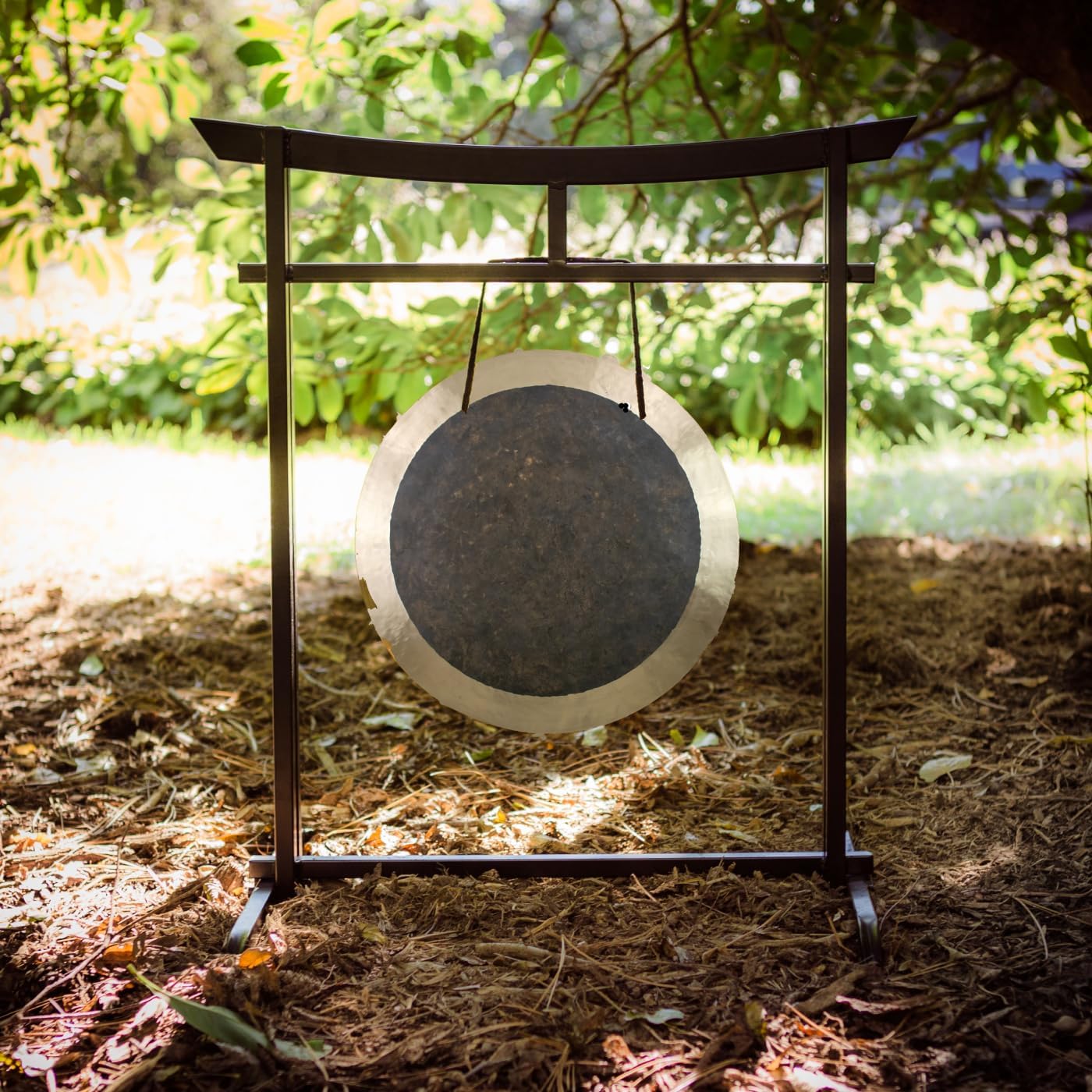 16 in Gongs on Sacred Space Outdoor Stand for Meditation Use