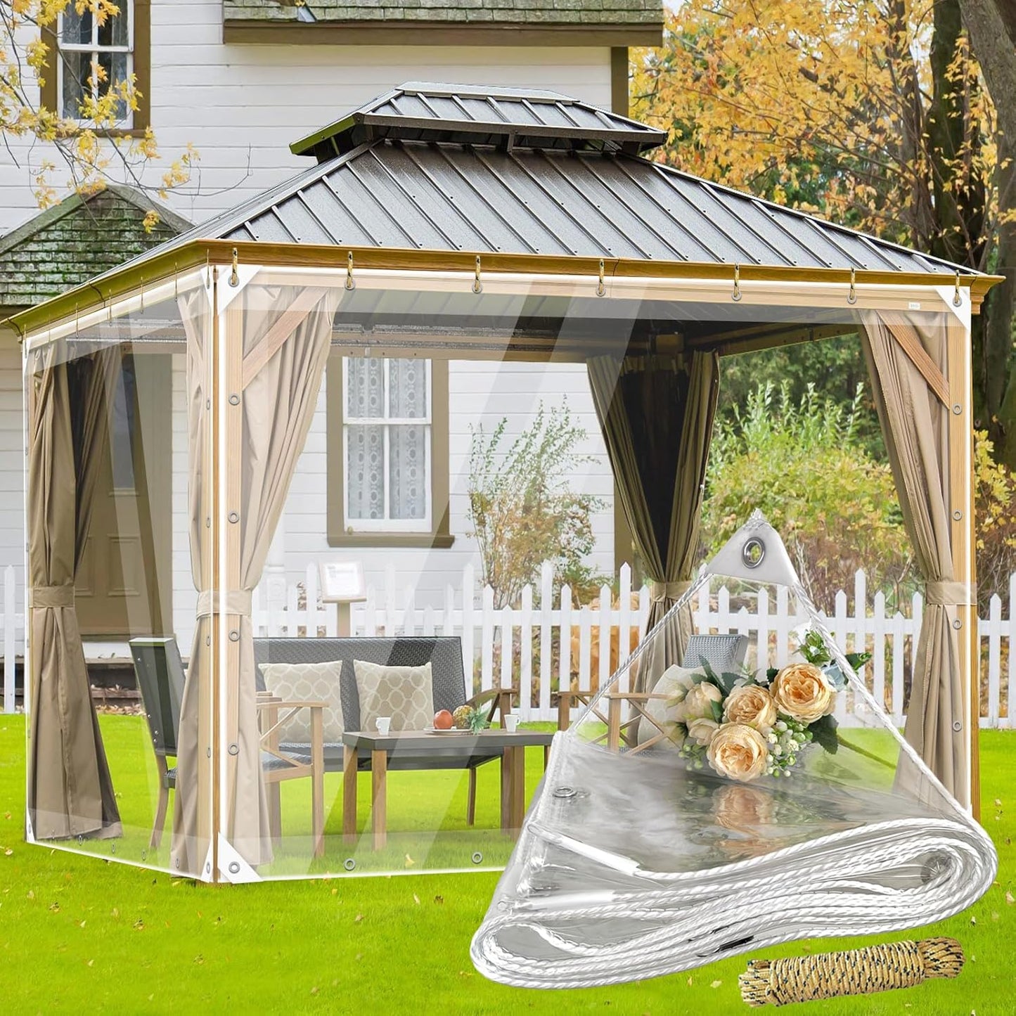 10ft x 12ft Clear Waterproof Tarp for Camping and Outdoor Use