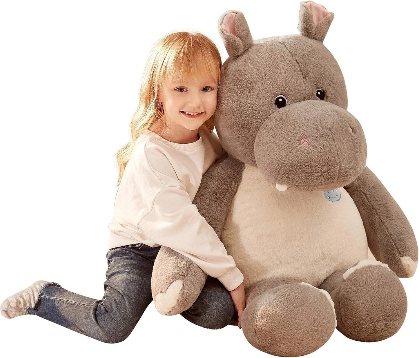 IKASA Giant Hippo Stuffed Animal - 30in Jumbo Plush Toy
