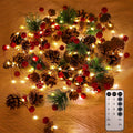 2 Pack Christmas Garland with Lights 9.8 ft - Bright Battery Garland