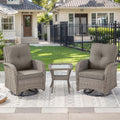 HUMMUH 3 Piece Outdoor Rocking Chairs Bistro Set for Relaxation
