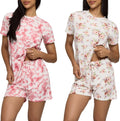 Womens Short Sleeve Pajama Short Set 2-Pack - Lightweight (Style QY2X)