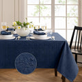 Continental Solid Texture Tablecloth 60ft x 102ft Navy - Durable