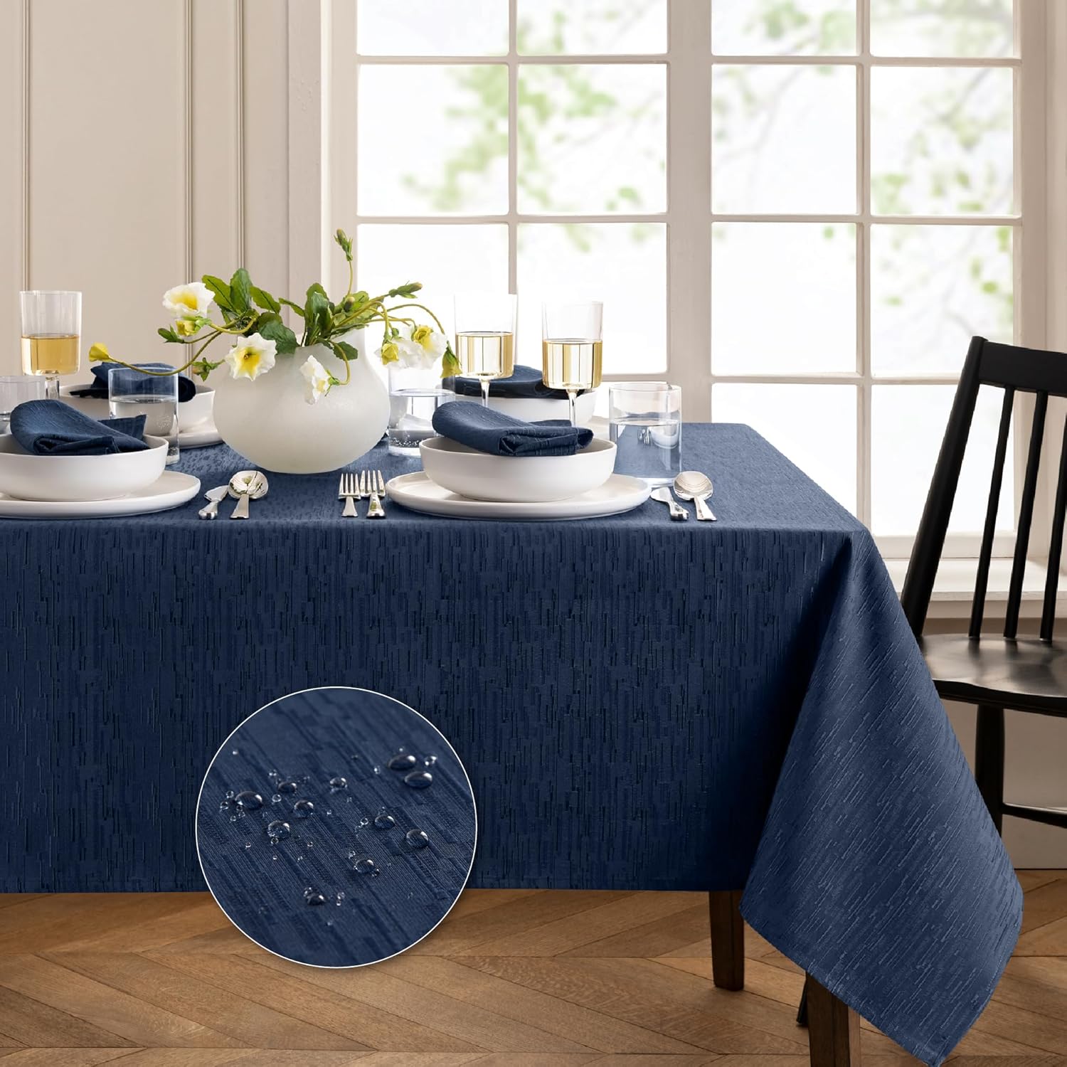 Continental Solid Texture Tablecloth - Durable & Easy Care 60ftX102ft