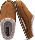 Mens Clog Slippers with Arch Support Suede Upper - Warm Faux Fur