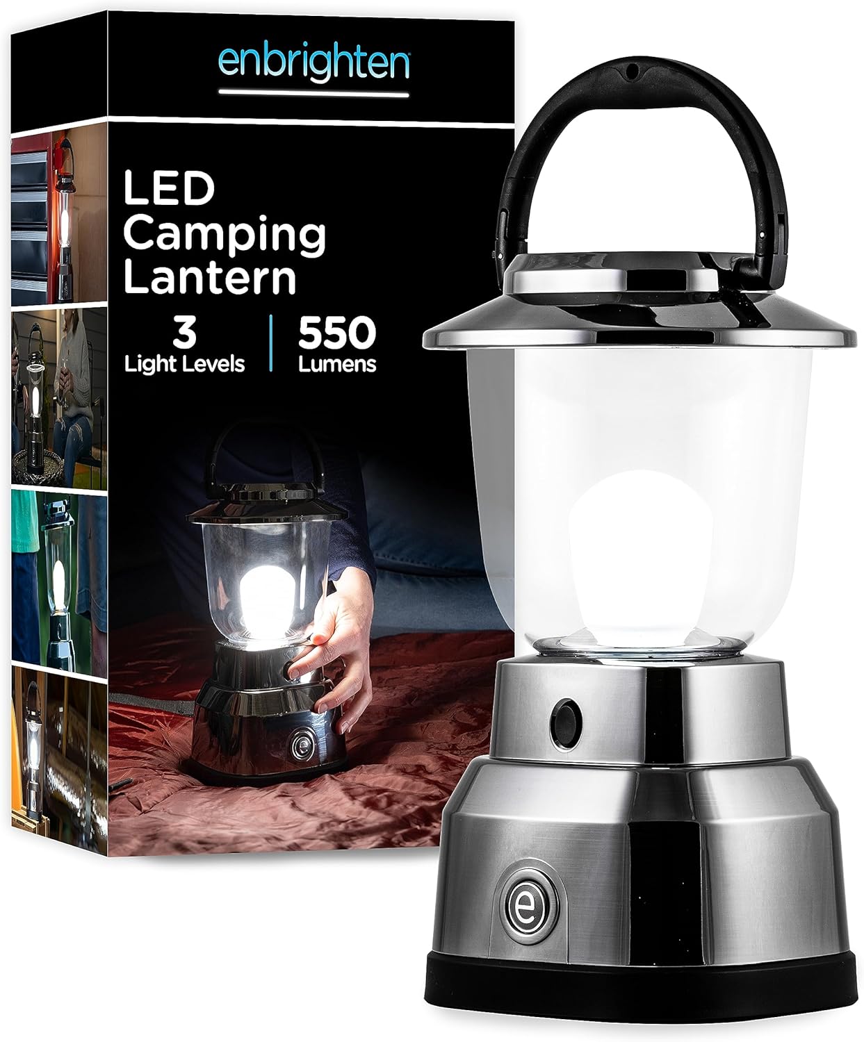 Enbrighten LED Camping Lantern: 550 Lumens, 280-Hour Runtime