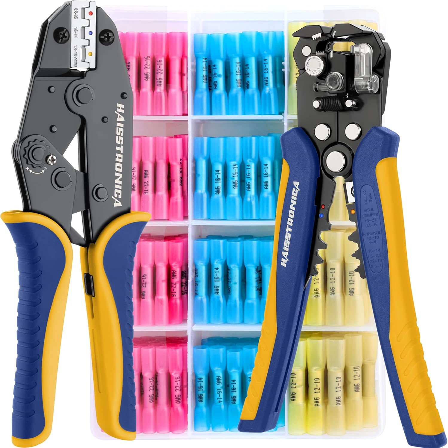 Haisstronica Crimping Tool Set with 200PCS Marine Grade Connectors