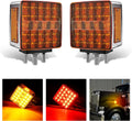 Square Double Face Fender Pedestal Light 52LED Amber Red - Truck
