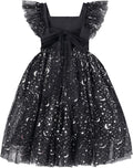 Toddler Girls Vintage Party Dress Ruffled Sleeve A-Line Tulle