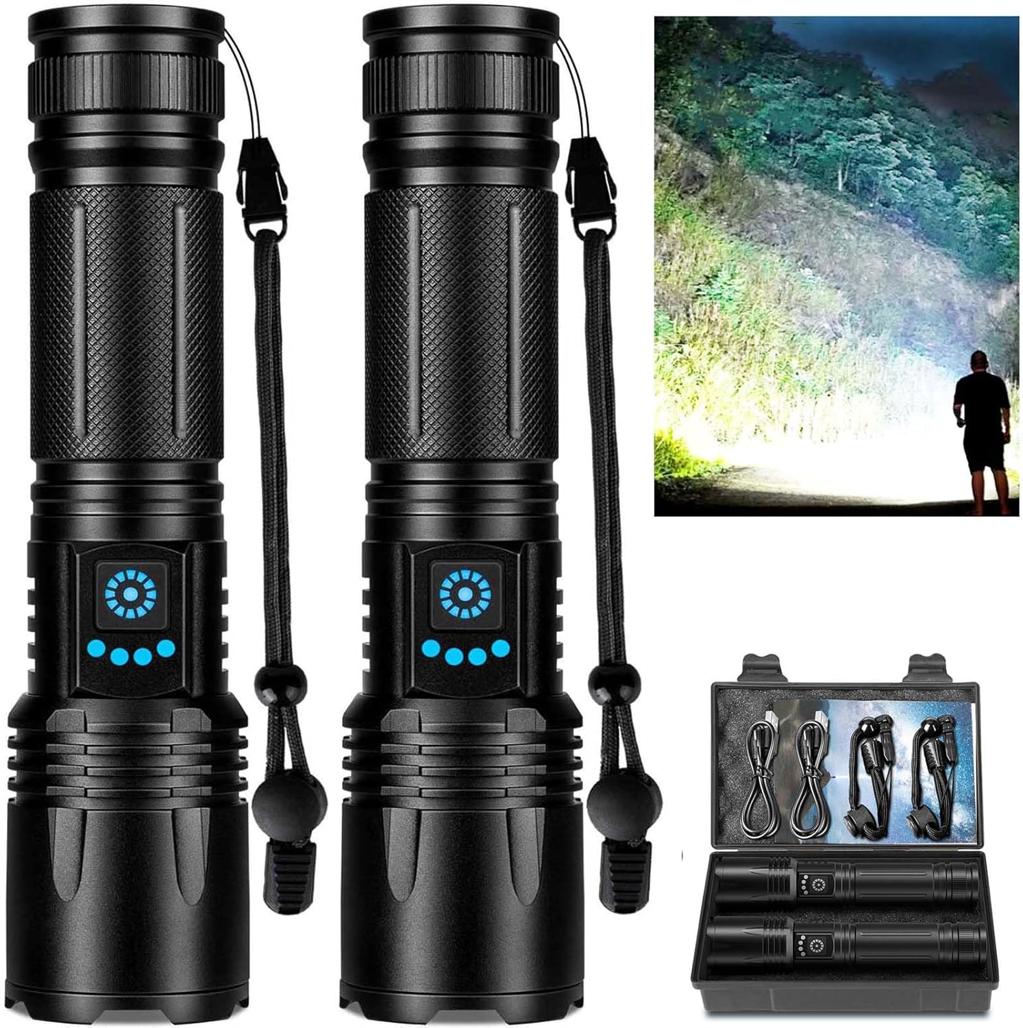 Rechargeable Flashlights High Lumens for Camping and Home Use