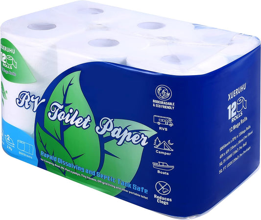 Biodegradable 2 Ply RV Toilet Paper 12 Rolls